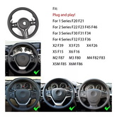 Real Nappa Leather M-Sport Steering Wheel W/heated BMW 2013-2017 335i F30 3 Series F15 X5 F-Serie Upgraded Whole Set Steering Wheel - revolvesteering